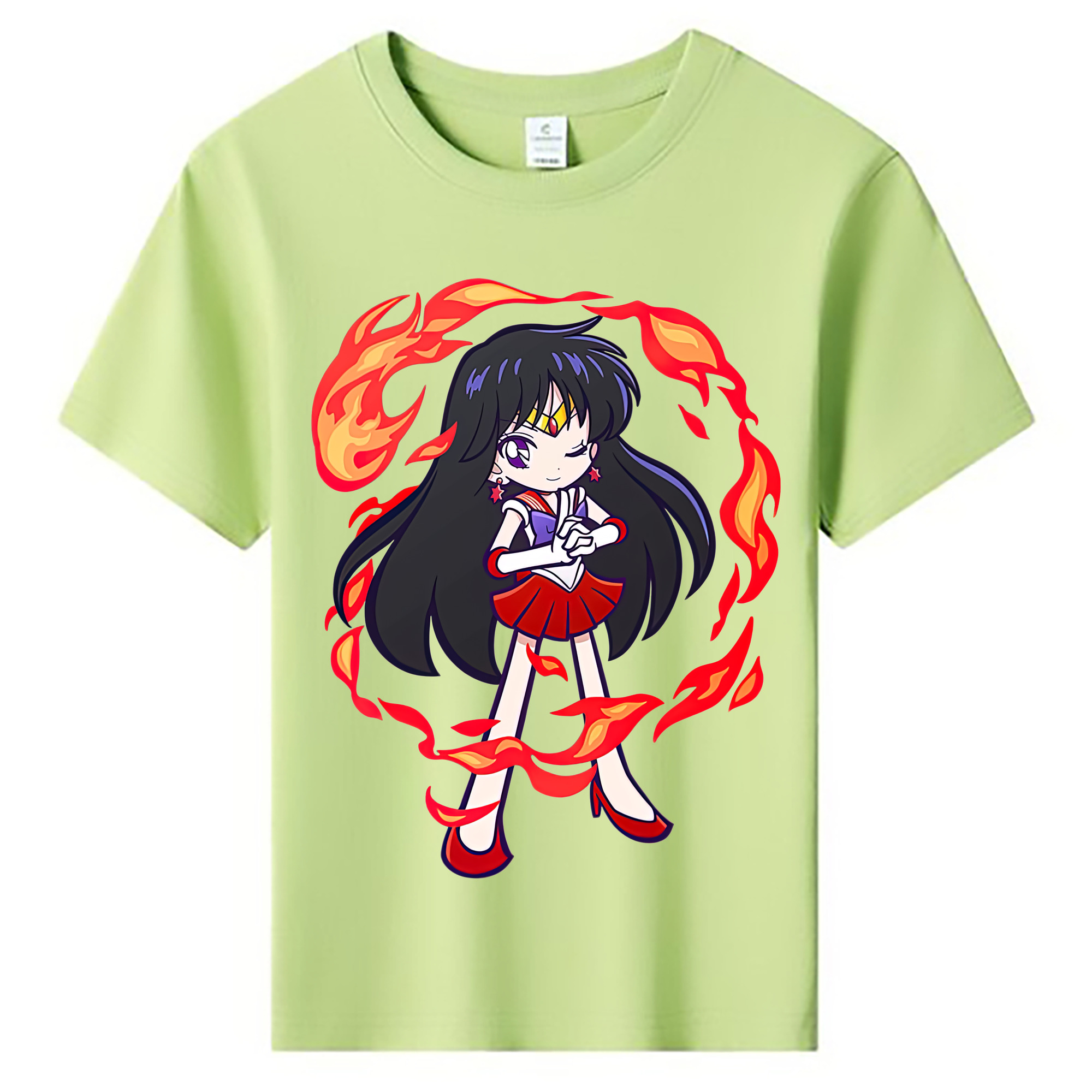 （画像用） 美少女戦士セーラームーン 火野レイ ひの レイ Sailor Moon Hino Rei （セーラーマーズ,Sailor Mars） 綿100％キッズTシャツ（フロントプリント）